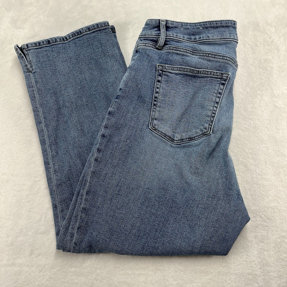 LOFT Outlet Curvy Straight Jeans Womens 14 Denim Crop Summer Basics Casual